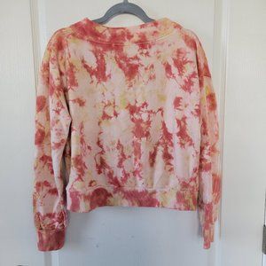 Orange Tie Dye Sweatshirt Peach Long Sleeve Anthropologie Pilcro Letterpress